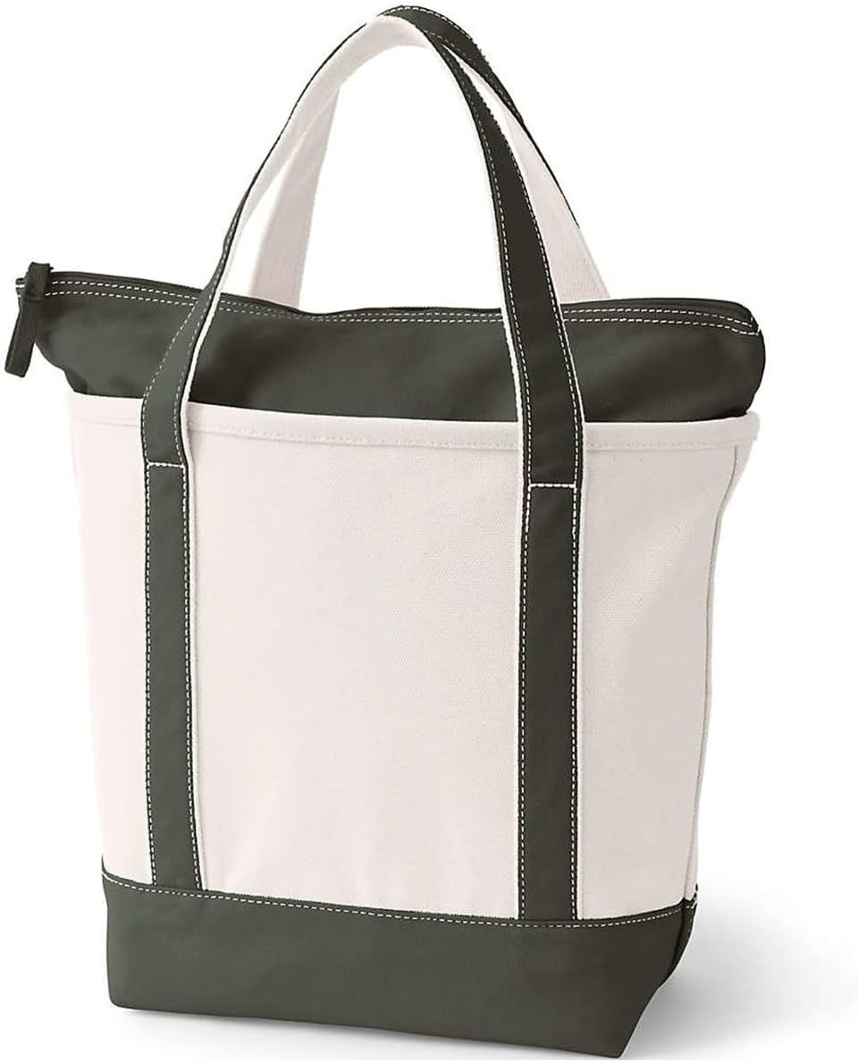 Lands' End Zip Top Canvas Tote Bag