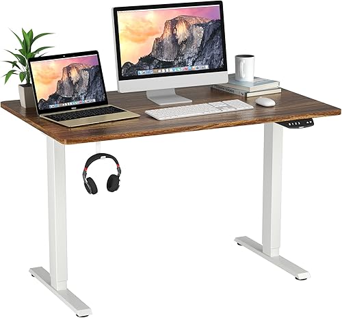 Miniatura 48 de Tangkula Escritorio eléctrico de pie con motor doble, estación de trabajo de 48 x 30 pulgadas de altura ajustable para computadora con controlador