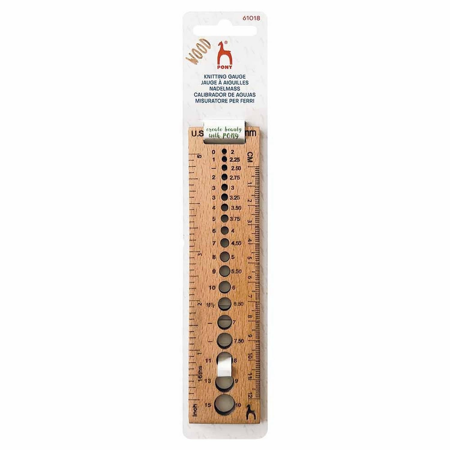 Pony Knitting Gauge - Rectangular Wooden Tool for Accurate Measurements