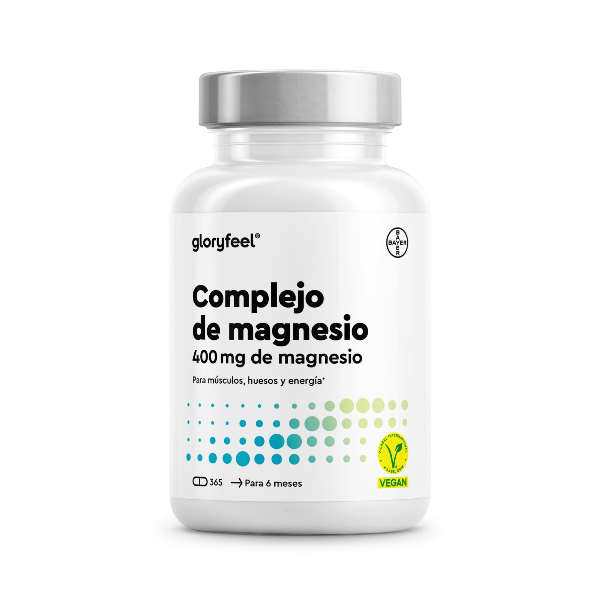 Complejo de Magnesio 400mg - 365 Cápsulas - Premium 5-en-1: Bisglicinato, Citrat