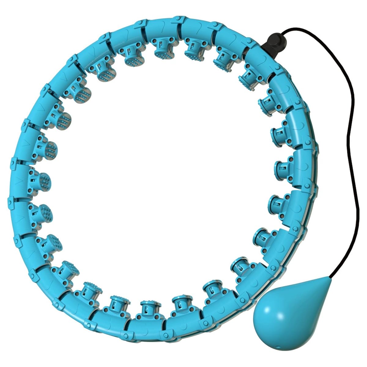 Extra Large 32 Knots Weighted Smart Hula Hoop for Adults Women, Exercise Weight Loss Infinity Hoop with Weight Ball, Detachable Knots Fitness Hula Hoop with Rotation Massage XXXL (Blue,32 Knots)