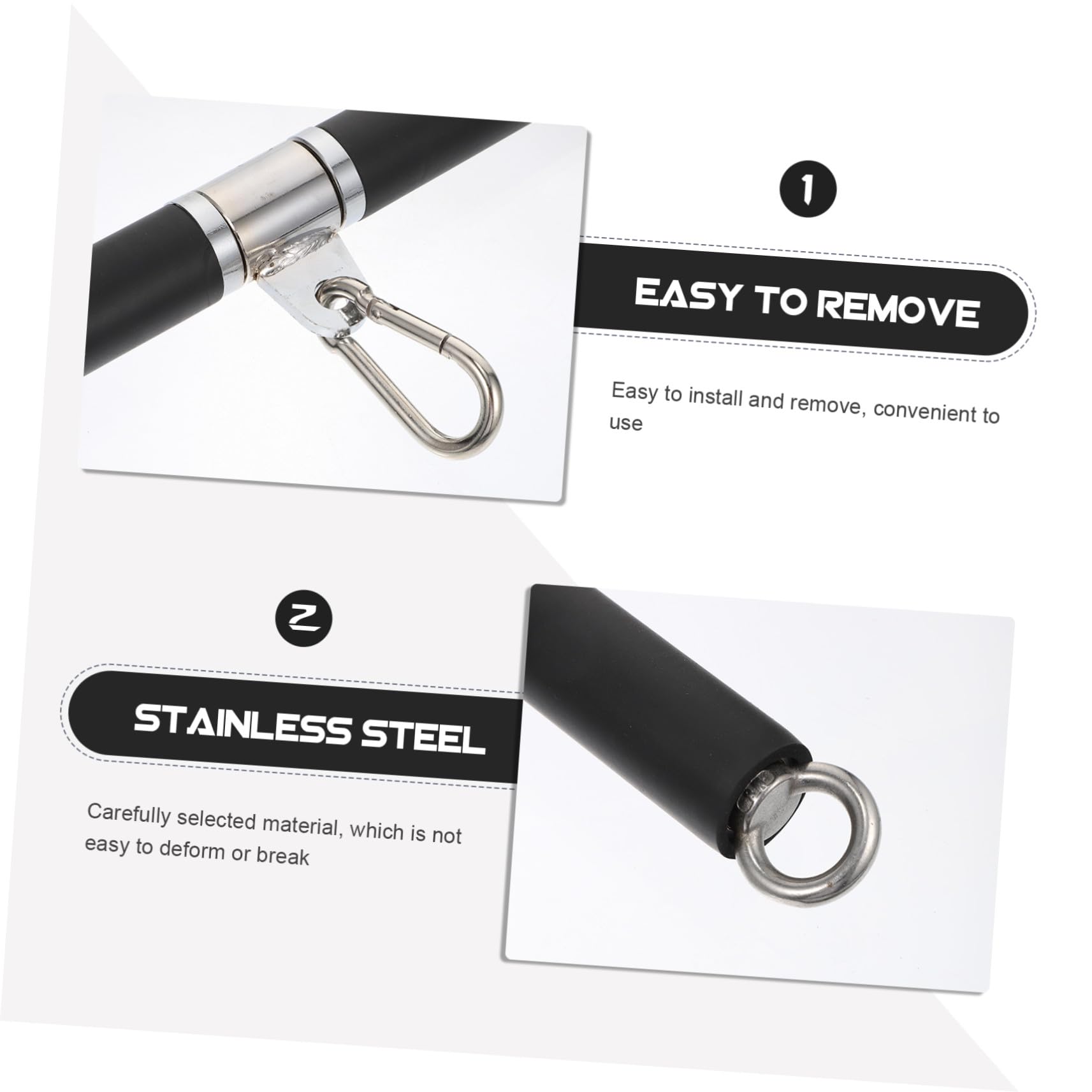 Barra Acero Inoxidable con Anillo de Rodamiento de Tracción Corta Fácil Instalación para Entrenamiento Muscular para Gimnasio y Hogar