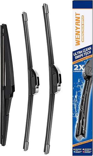 WENYANT Limpiaparabrisas delantero y trasero de 26 + 16 + 12 pulgadas compatible con Toyota RAV4 2019-2020 Mazda 5 2006-2015 para mi automóvil,