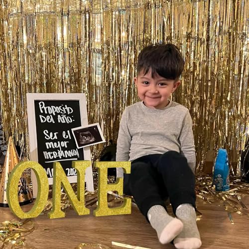 Image of TONIFUL 8 Inch Gold Glitter Letter N Table Centerpiece A-Z Gold Birthday Party Decorations,Gold Alphabet N for Birthday,Chrismas,Graduation,Bridal Shower,Wedding,Anniversary Party Supplies