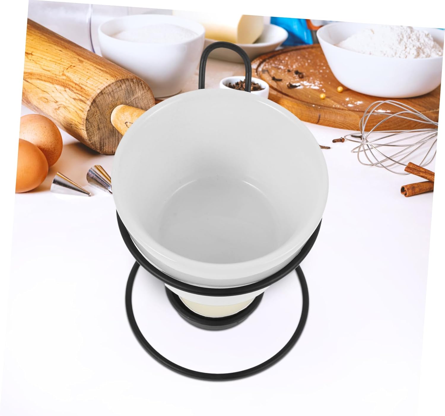 2sets Fondue Maker Set Ceramic Pots Chocolate Melting Mug Fondue Pot Butter Tealight Burner Compatible