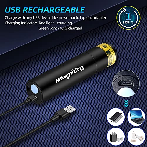 DARKDAWN UV Torch 365nm Black Light Mini Flashlight USB Rechargeable - Image 4