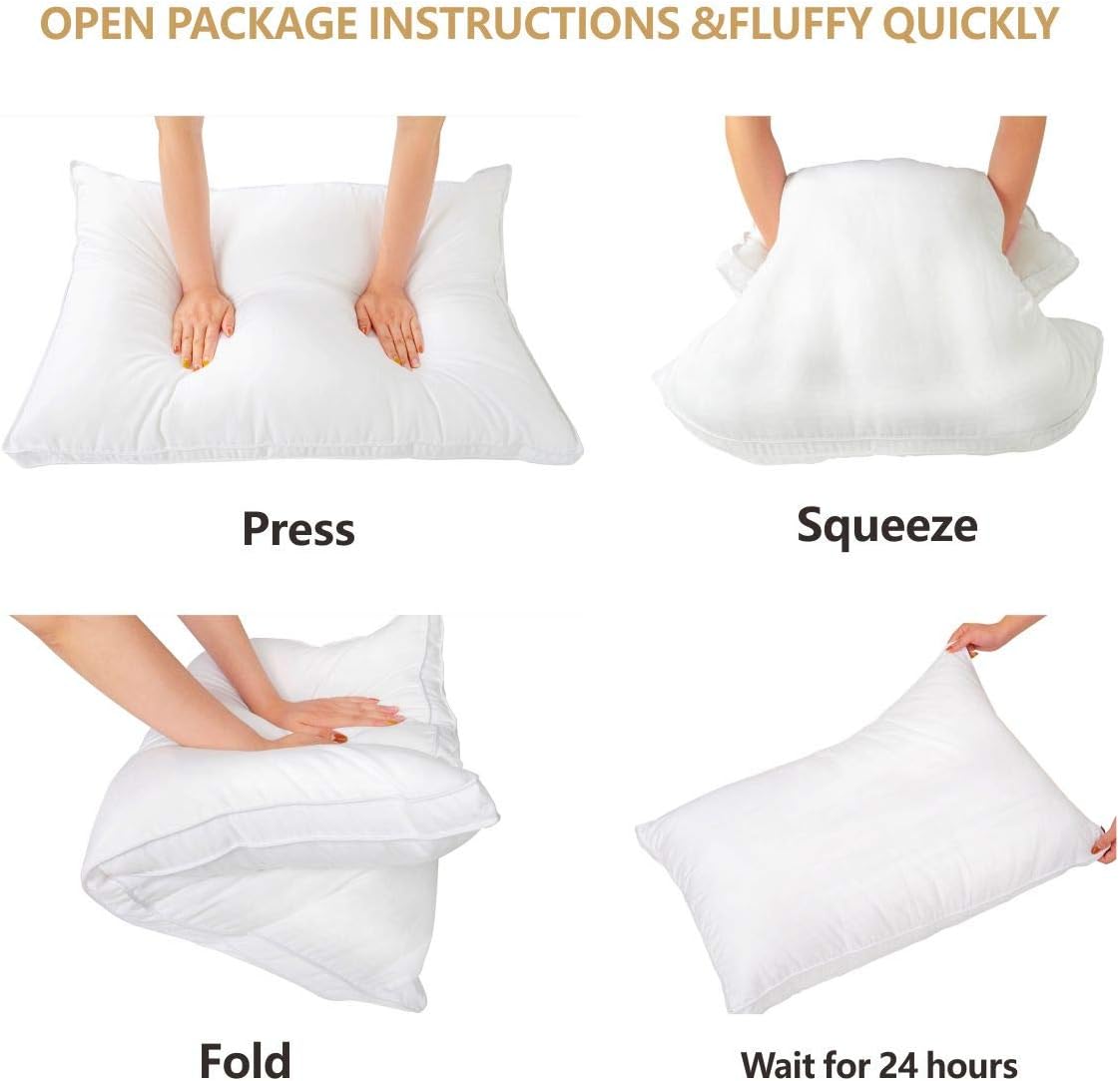 MAPLE DOWN Standard Pillows for Sleeping, Bed Pillows 2 Pack Down Alternative Hotel Quality Pillow, Pillows for Side and Back Sleepers, Soft and Supportive Gusseted Pillow (20"x26")
