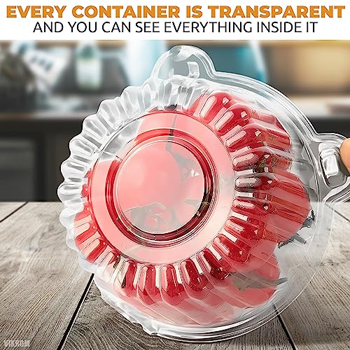 Image of VIKROM 50 Pcs Individual Cupcake Boxes, Clear Holders with Transparent Lids
