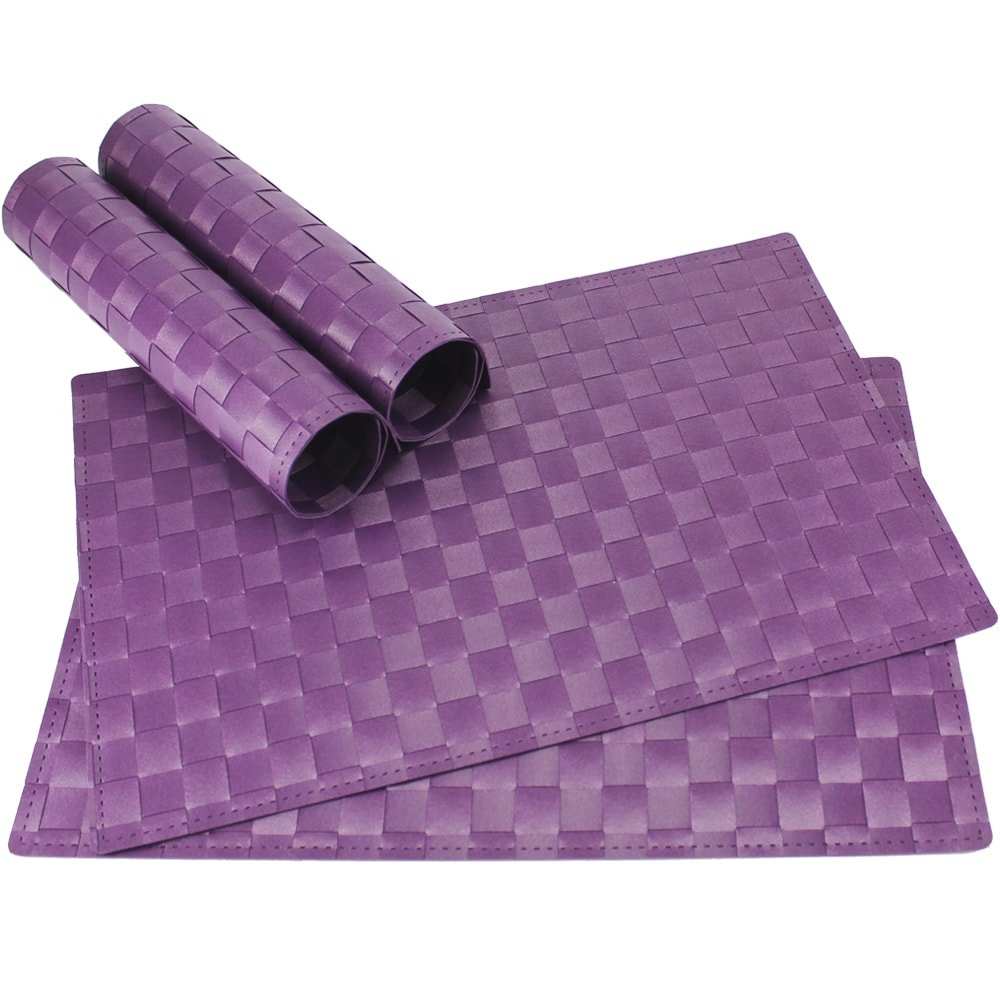 Set di 4 Tovagliette Plastica in PVC Lavabili, 45 X 30 cm Tovaglietta Antiscivolo per Cena, Pranzo, Colazione,Resistente al Calore Tovagliette
