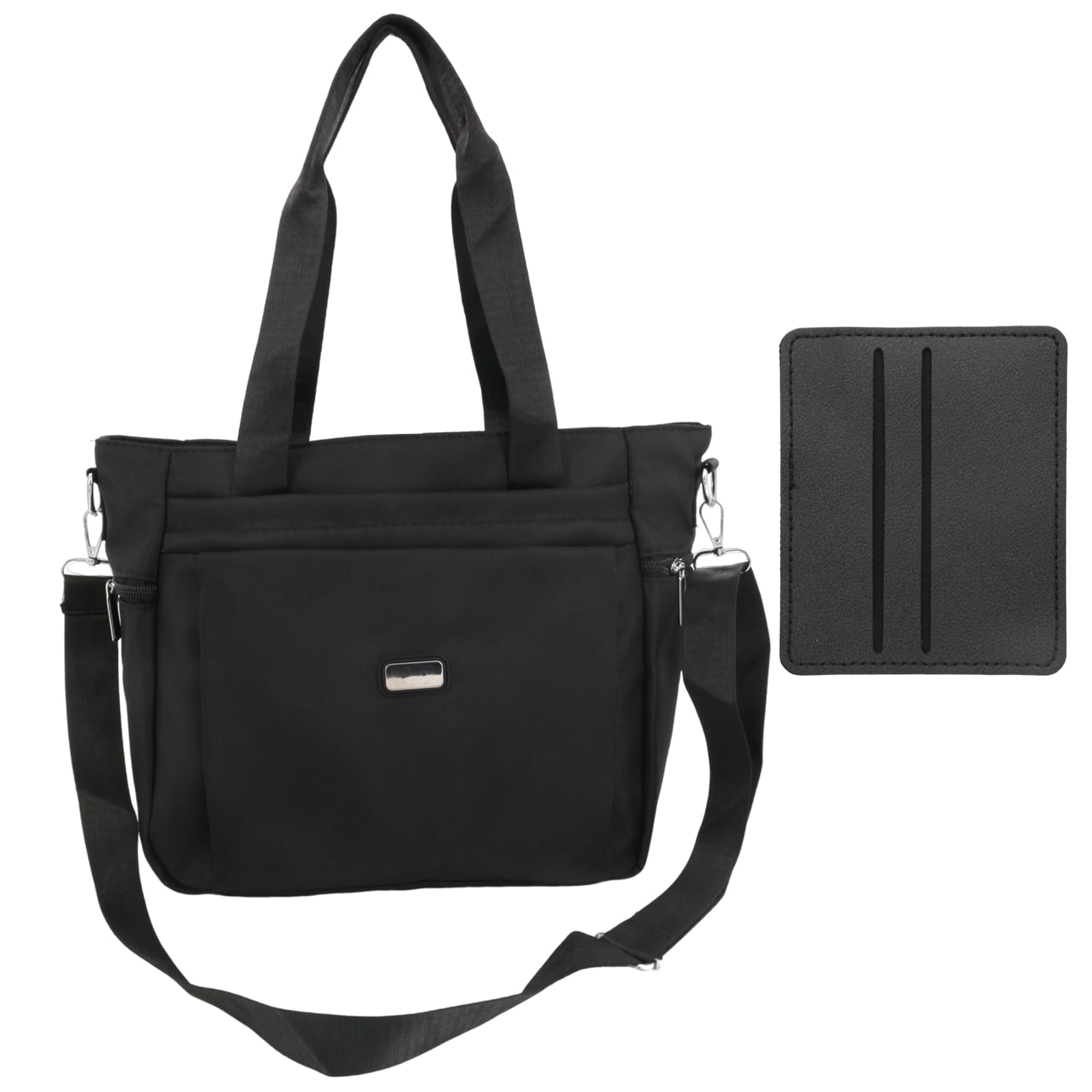 Crossbody Tote Bag Shoulder Nylon Tote Bag with Compartments and Zipper Lightweight Travel Handbags for Gym Travel Work