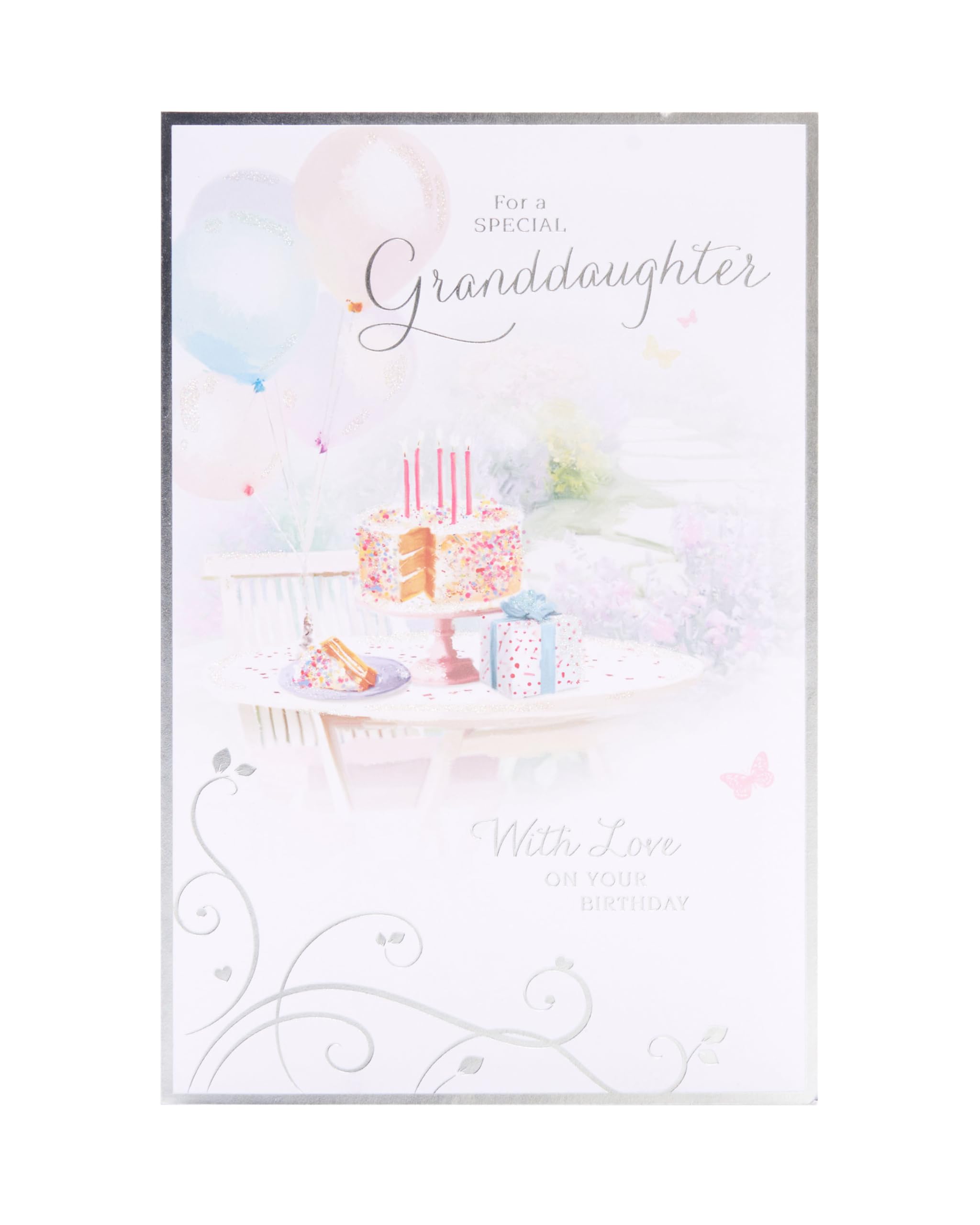 UK Greetings Birthday Card for Granddaughter - Birthday Cake Design - Thinking of You Range