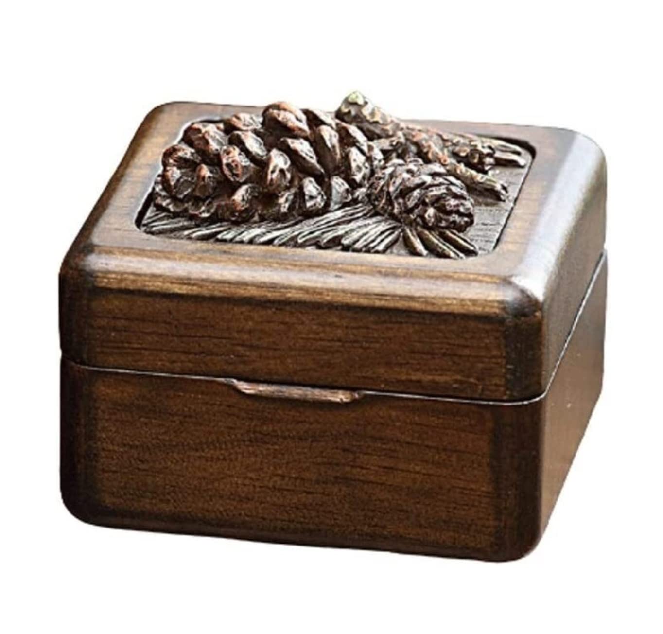 Caja De Musica Caja Musical Caja De Música Grabada De Madera Maciza, Caja De Música Portátil con Conos De Pino Tallados para Navidad, Vacaciones, Cumpleaños Caja Musical Navidad