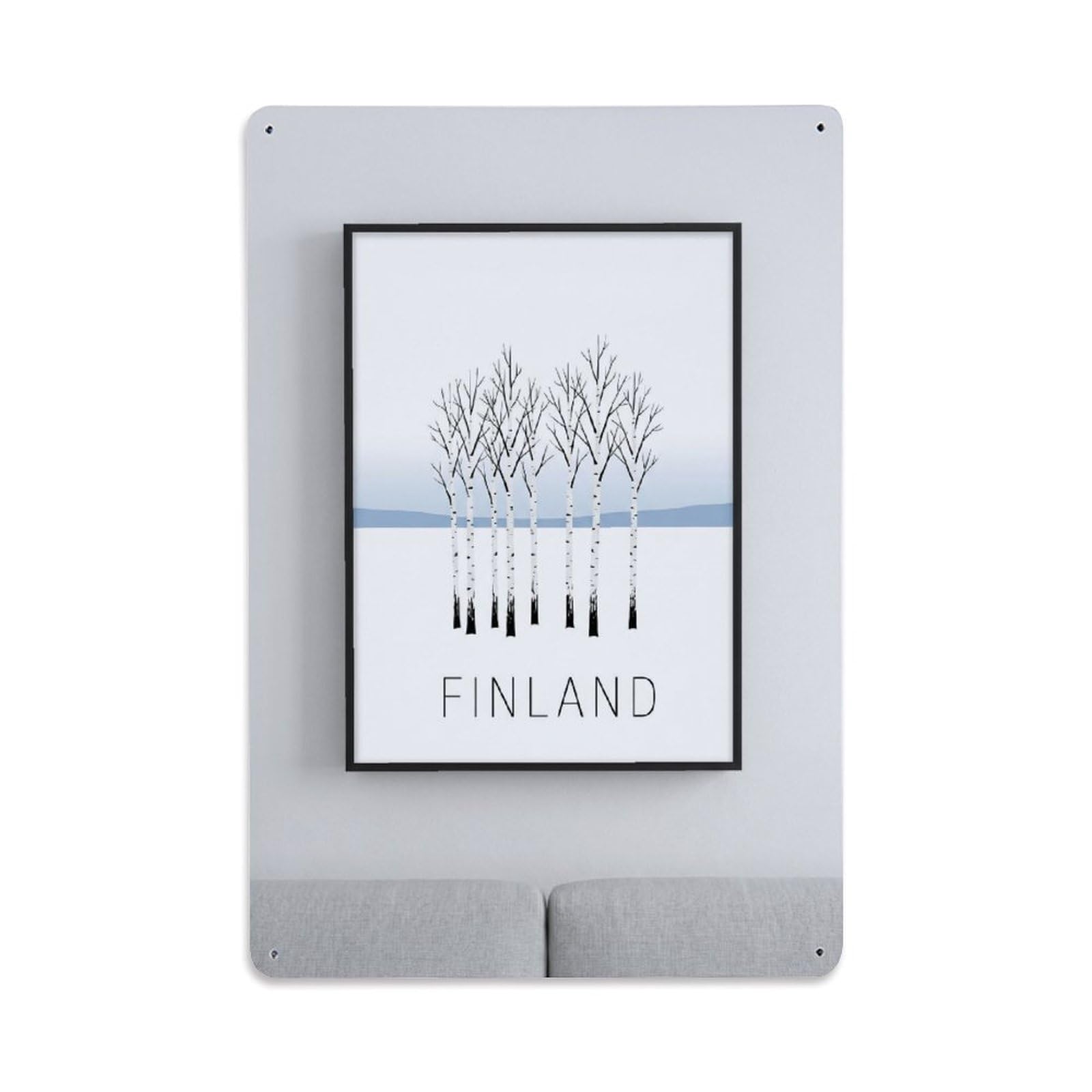 Olhnbad Style Finland Minimalist Pine Forest Travel Nordic Metal Tin Sign