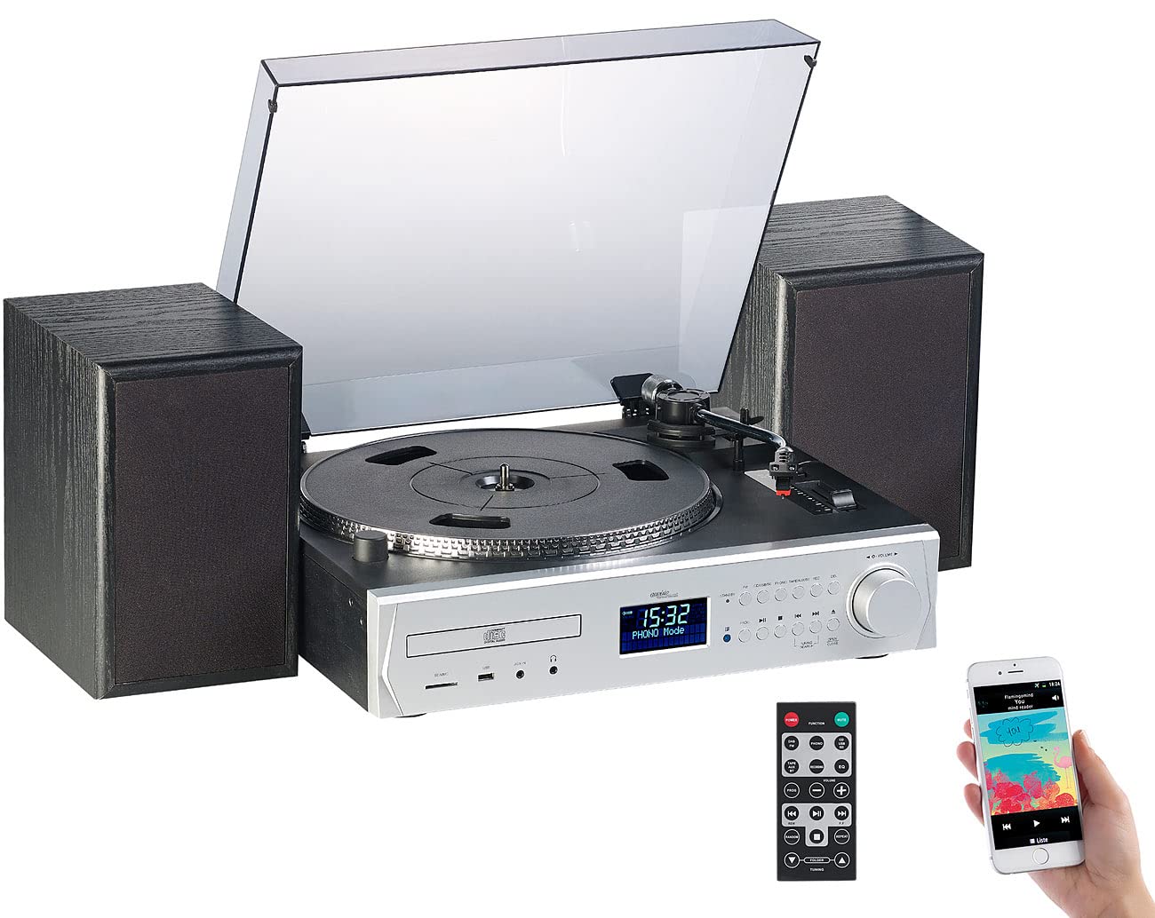 auvisio Plattenspieler/Digitalisierer, DAB+, CD, Bluetooth, Versandrückläufer