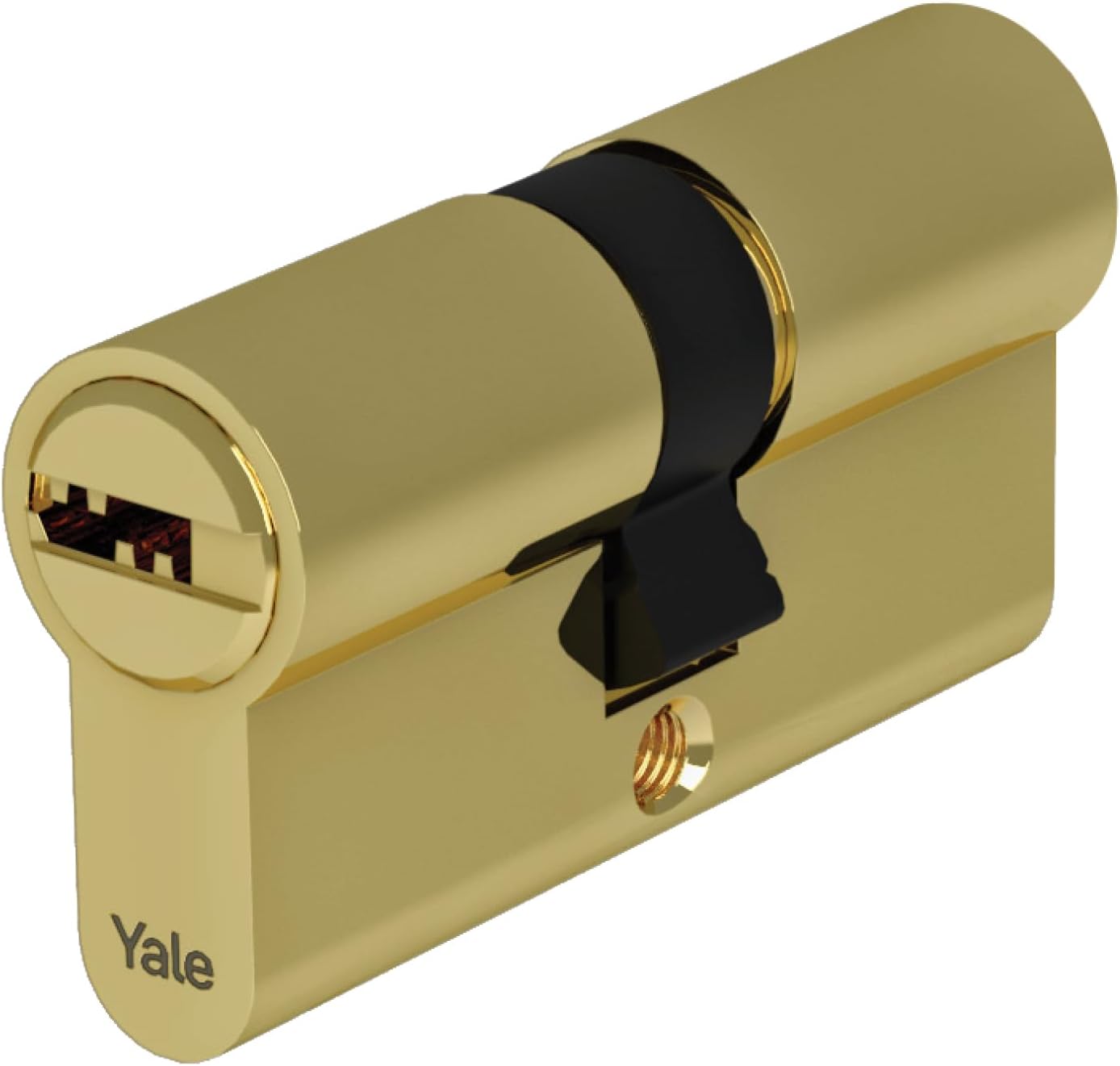 2000 Plus Euro Profile Cylinder with Reversible Key, High-Security 10-Pin Patented Lock, Anti-Pick, Drill, and Pull Protection, 5 Keys with Security Card, Polished Brass, 10-2902-4040-00-0211