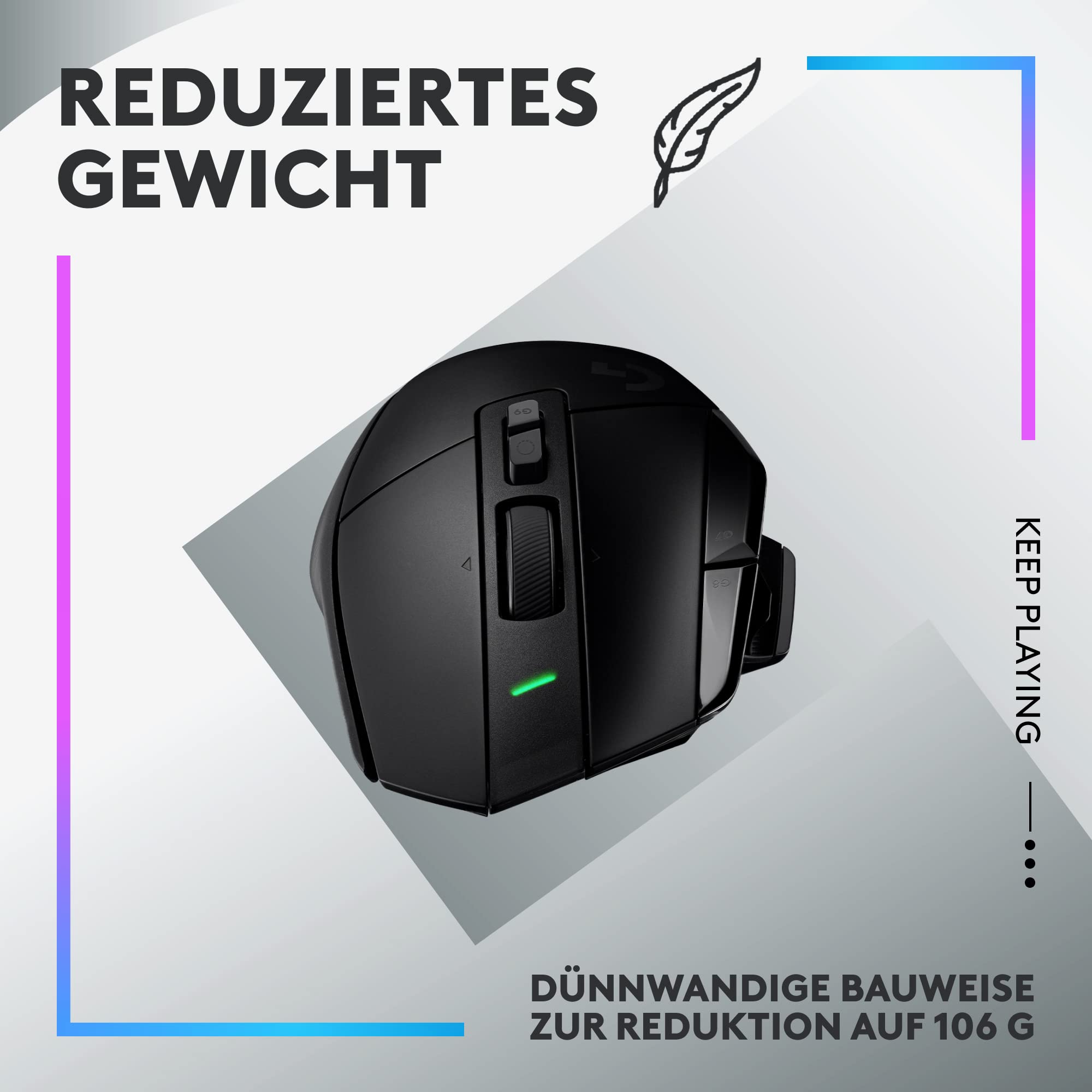 Logitech G502 X PLUS LIGHTSPEED Kabellose RGB-Gaming-Maus mit LIGHTFORCE Hybridschaltern, LIGHTSYNC RGB, HERO 25K Sensor, Schwarz