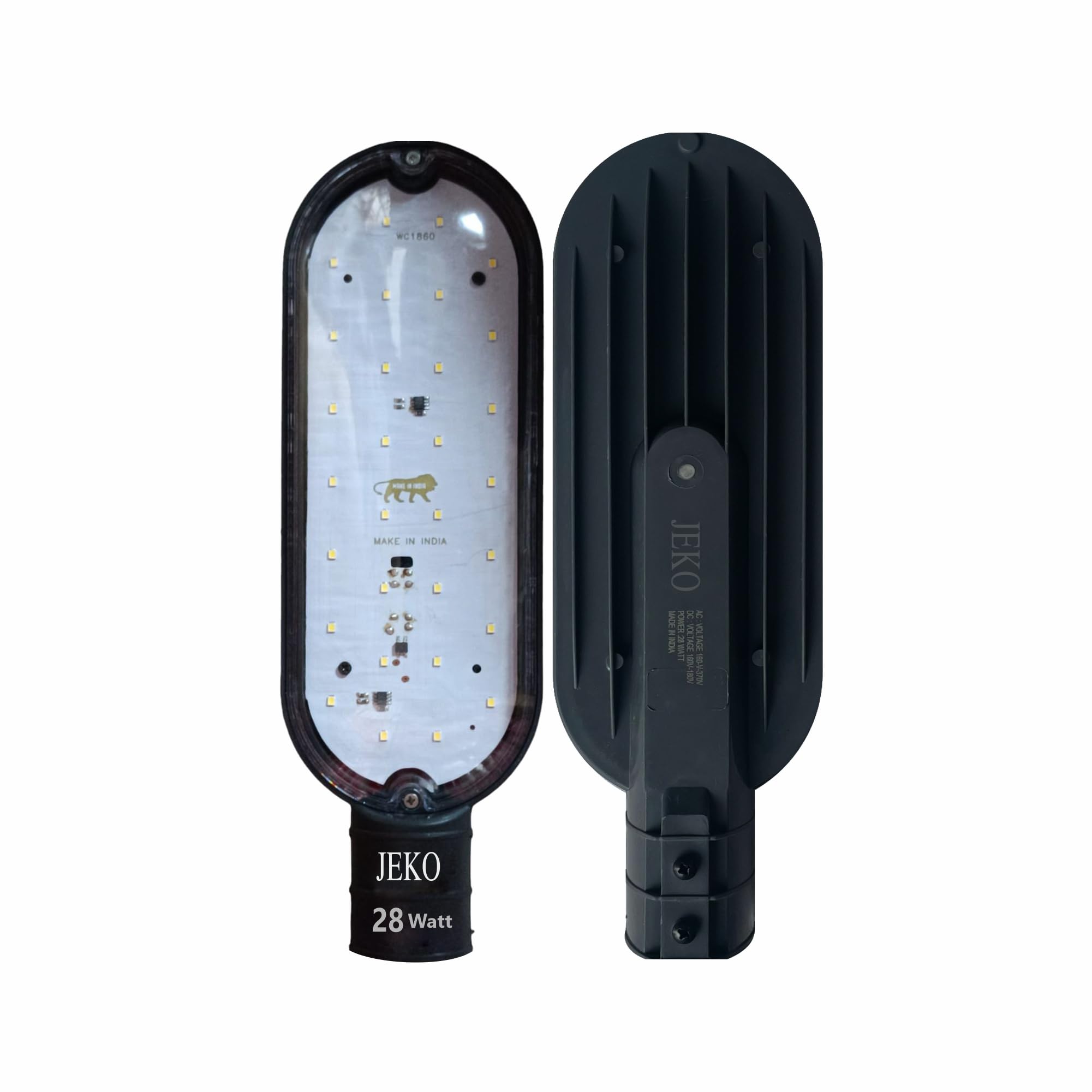 JEKO 28W LED Street Light | BIS Approved Outdoor Lamp | IP65 Waterproof Cool White Lighting | Polycarbonate Body | Corded Electric for Street, Garden, Parking & Building Exterior-image-11