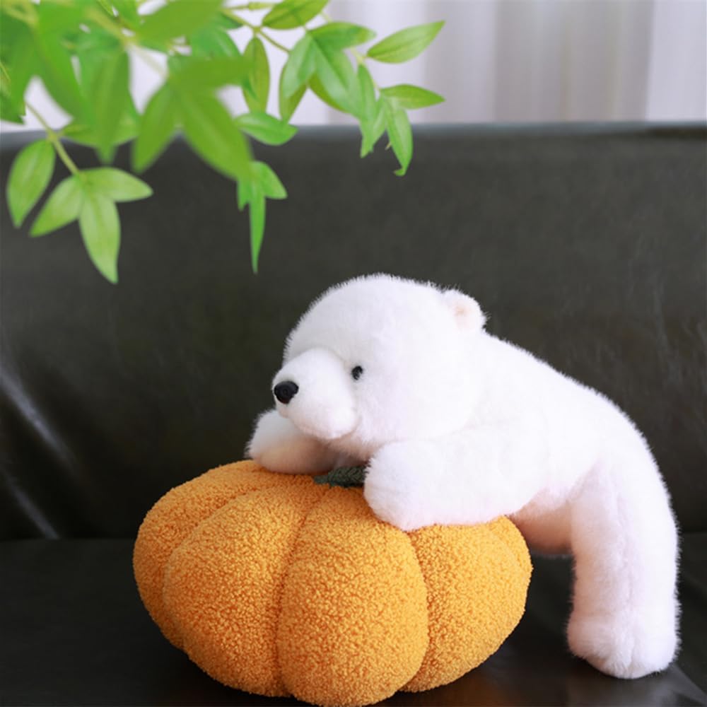 NatureMan Weighted Stuffed Animals,Weighted Polar Bear Plush Toys Cute Soft Plushies Gifts for Kids Adults (28CM) - Image 2