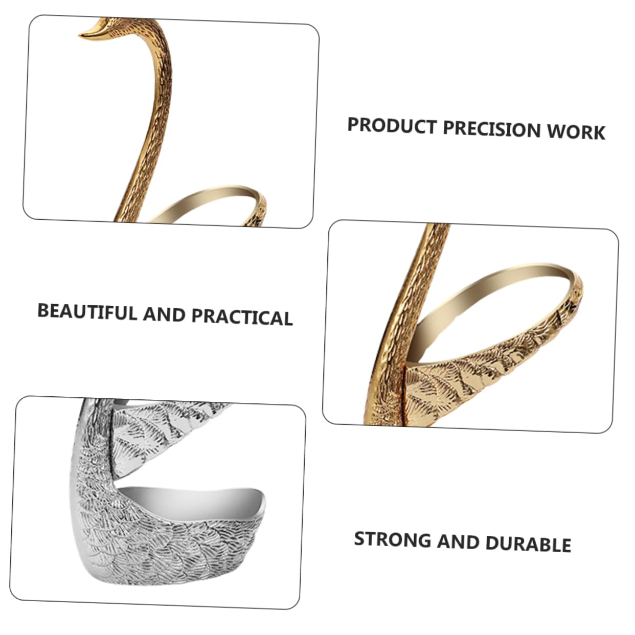 COLLBATH 2Pcs Metal Swan Shape Cutlery Storage Holder Elegant Tableware Stand for Kitchen Organization Chic Decor for Home Restaurant Housewarming present