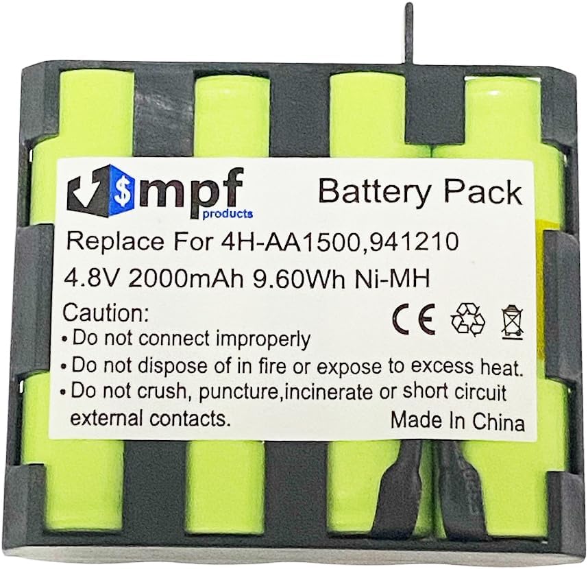 2000mAh 4H-AA1500, 941210 Battery Compatible with Compex Energy Mi-Ready, Edge, Fit 1.0, Fit 3.0, Full Fitness, Mi-Sport, Mi-Fitness, Runner, SP 2.0, SP 4.0, Sport Elite Stimulator