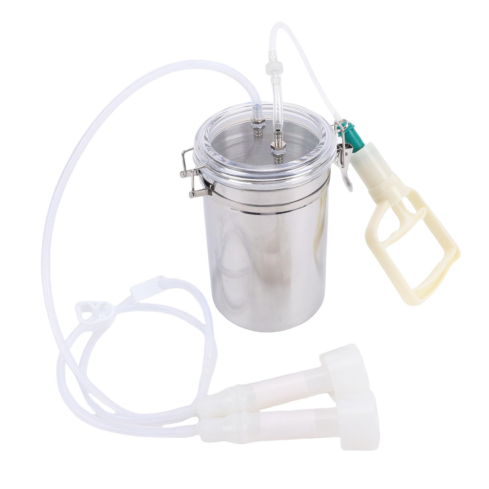 Ordeñadora Manual Portátil, 2000 ml, Kit de Botella de Acero Inoxidable, Control de Ahorro de Esfuerzo, para Ordeño de Vacas y Cabras en Granja