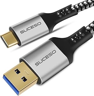 SUCESO Câble USB Type C vers USB 3.1 Gen2 0,5m 10 Gbps USB A vers C Android Auto Câble USB vers USB-C Charge Rapide Compatible pour iPhone 15 Pro Max Galaxy S24 S23 S22 S21 Pixel 8 PS5 Externe SSD etc