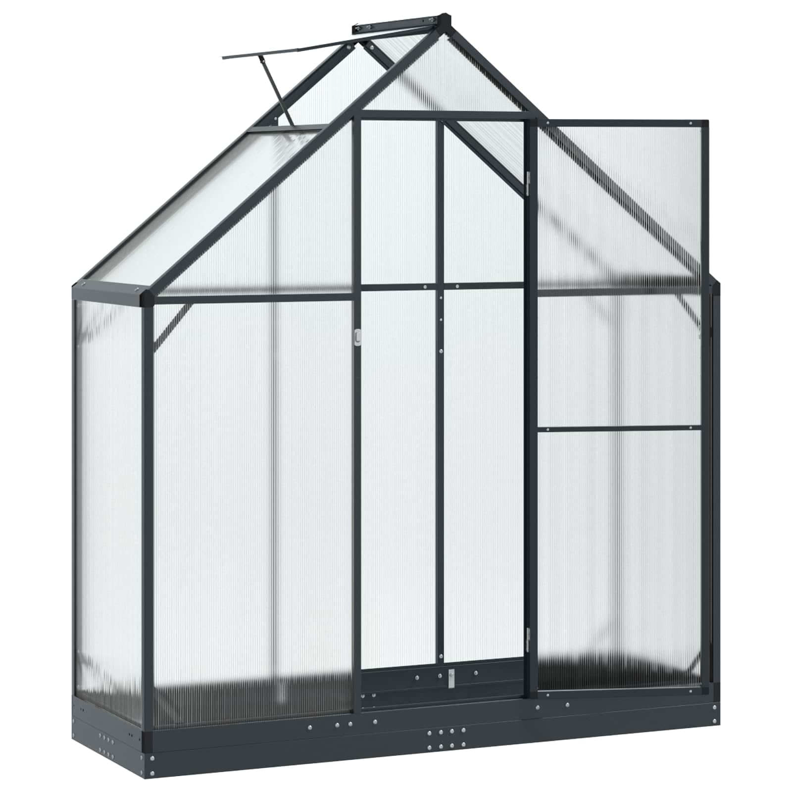 Szklarnia ogrodowa, antracytowa, z aluminium i ocynkowanej stali, 183,5 x 63,5 x 207 cm, z drzwiami i zamkiem, odporna na warunki atmosferyczne, elastyczna szklarnia na pomidory, na balkon