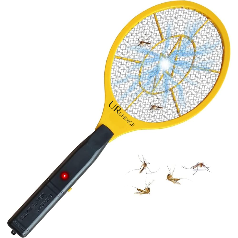 UR CHOICE Electric Fly Swatter Bug Zapper | Battery Powered Racket for Indoor & Camping Pest Control | Mosquito, Fly, Bug Swatter | Electric Insect Killer