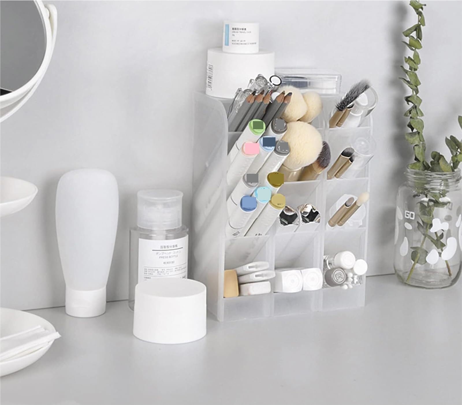 Stiftköcher Dieser Stifthalter Mit Vier Fächern Ist for Büros, Schulen Und Privathaushalte Geeignet Organizer(White)