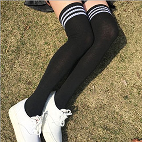 Y&L Girl Strips Over Knee Soccer Socks Students Sports High Stockings Tight2