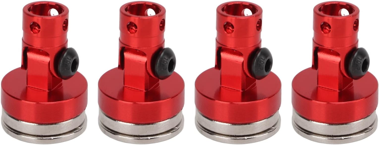 SUNGOOYUE RC Magnetic Body Post, 4Pcs Aluminum Alloy Magnetic Body Post - Invisible Body Shell Post Mount for 1/8 1/10 Remote Control Vehicle(Red)