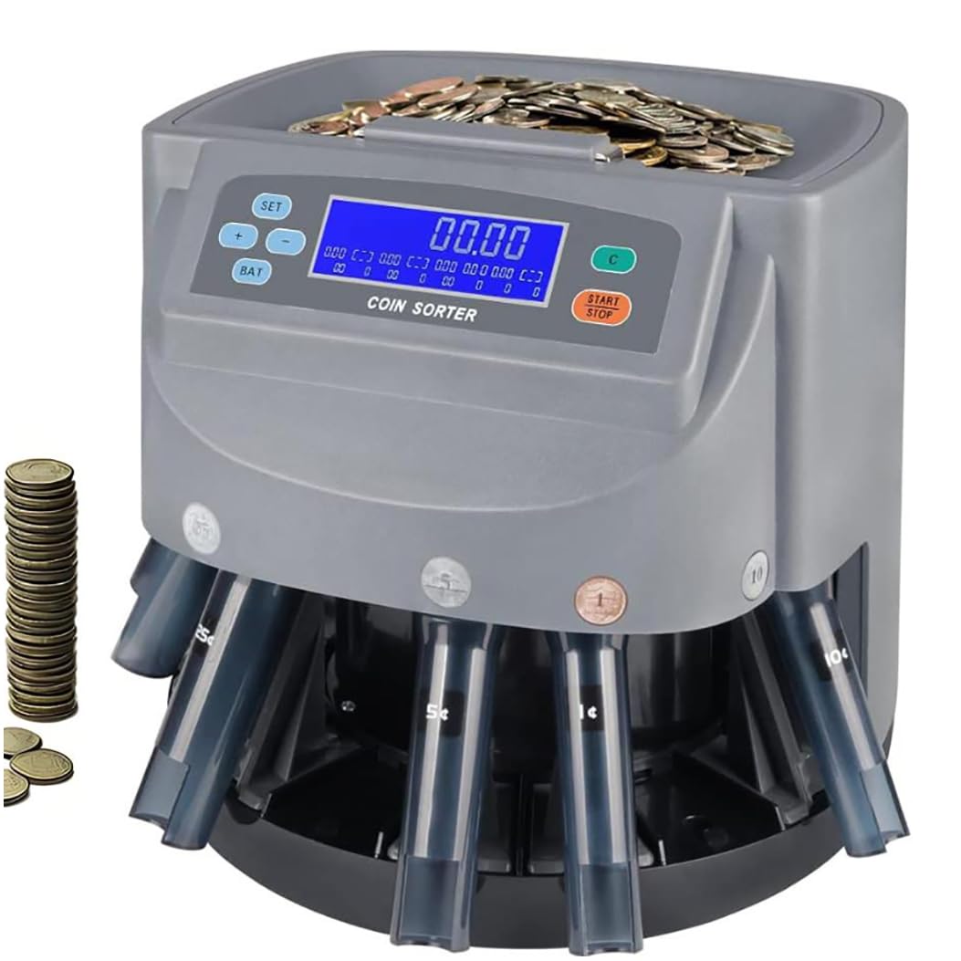 Macchina selezionatrice di Monete, Conta Monete elettronico, con Pannello di Controllo Intelligente, Conta Monete Elettrico, selezionatrice e Macchina confezionatrice, Monete per Oltre 40 Paesi, PE