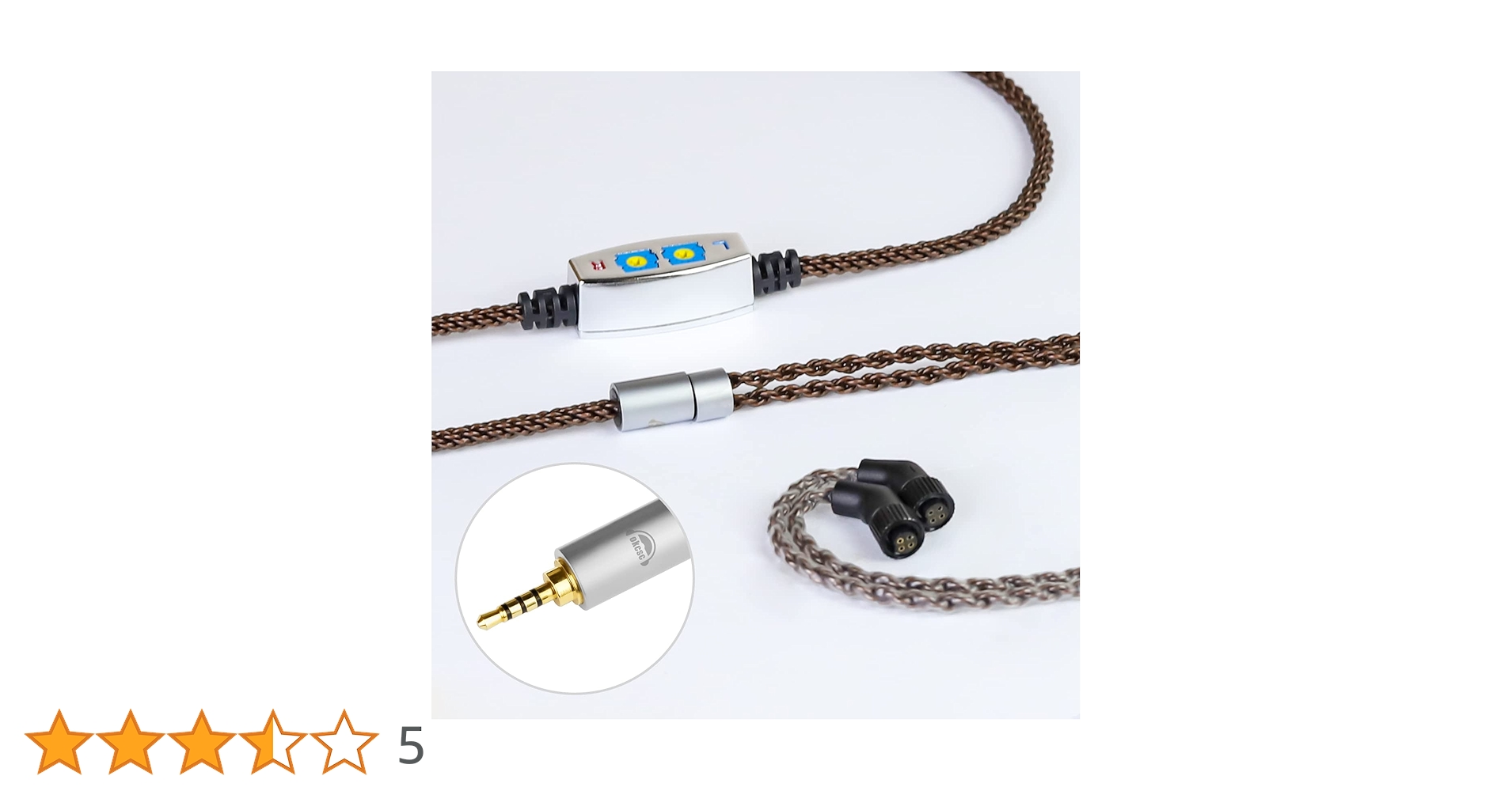 JH 4ピン PureOCC + 銀OFC 4.4mm5極 L字 Roxanne JH 4ピン PureOCC + 銀OFC 4.4mm5極 L字 Roxanne