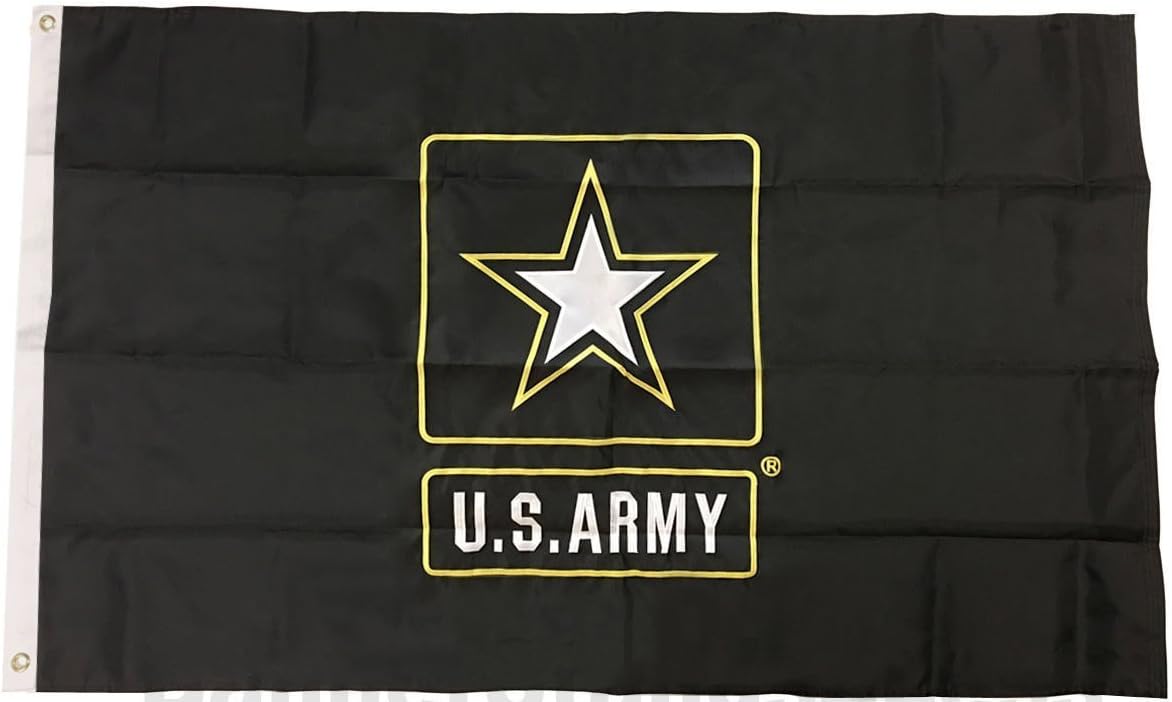 U.S. Army Star Logo - (3 by 5 Foot 3x5 Ft) Strongest Embroidered Double Sided 210D Nylon, Double Sewn Stripes and Brass Grommets, UV Protected, Double Decker U.S. Flags Military