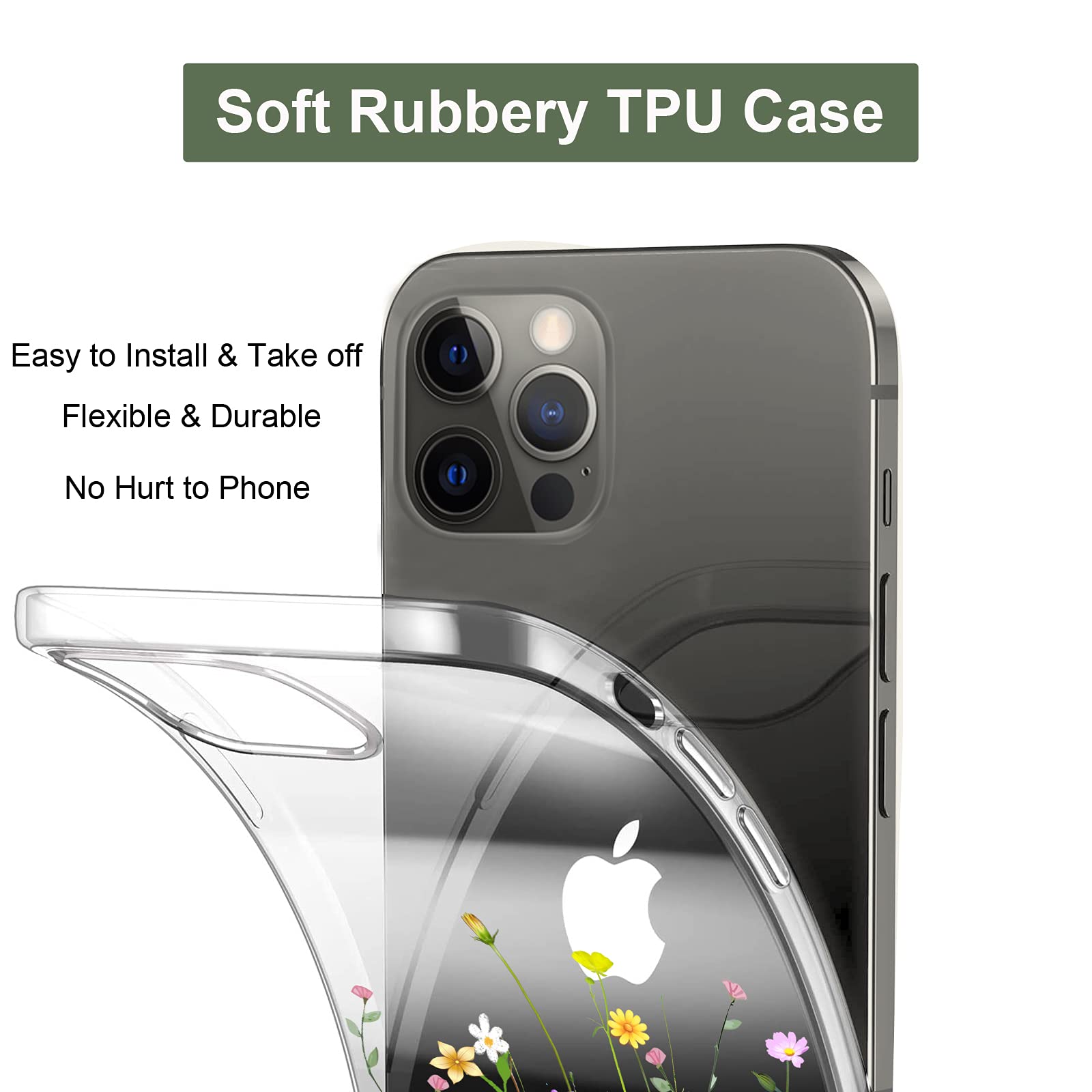 Custodia a fiori per iPhone 13 Pro Max Custodia da 6,7 pollici