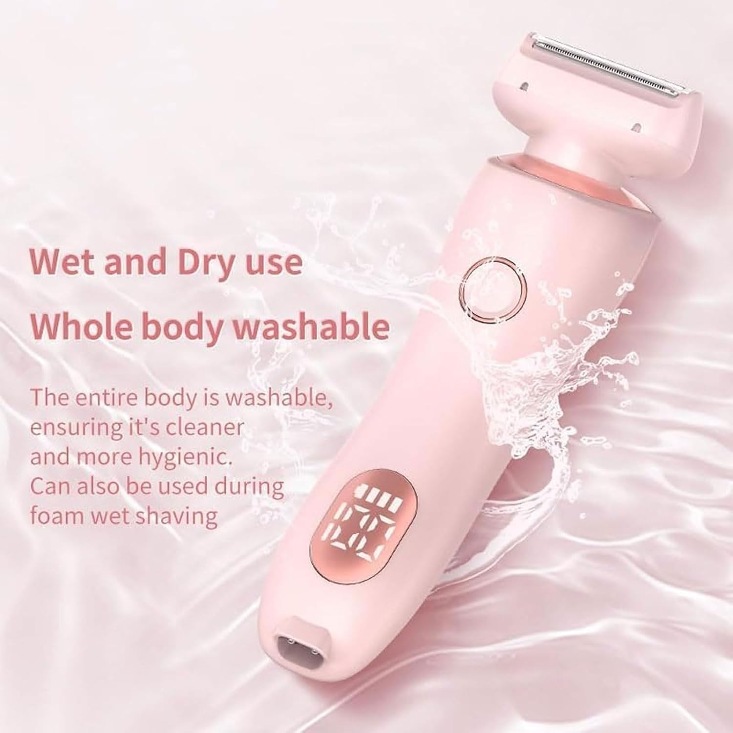 SilkGlide Pro, rasoio elettrico Livora, rifinitore per capelli 2 in 1 da donna IPX7 impermeabile per uso bagnato e asciutto (Rosa)