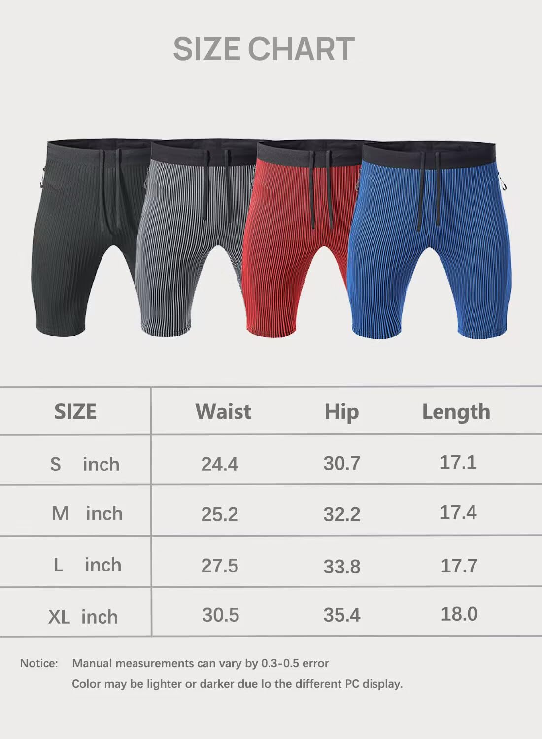MIZOK Pantalones cortos de compresión para hombre, con bolsillos, para gimnasio y entrenamiento