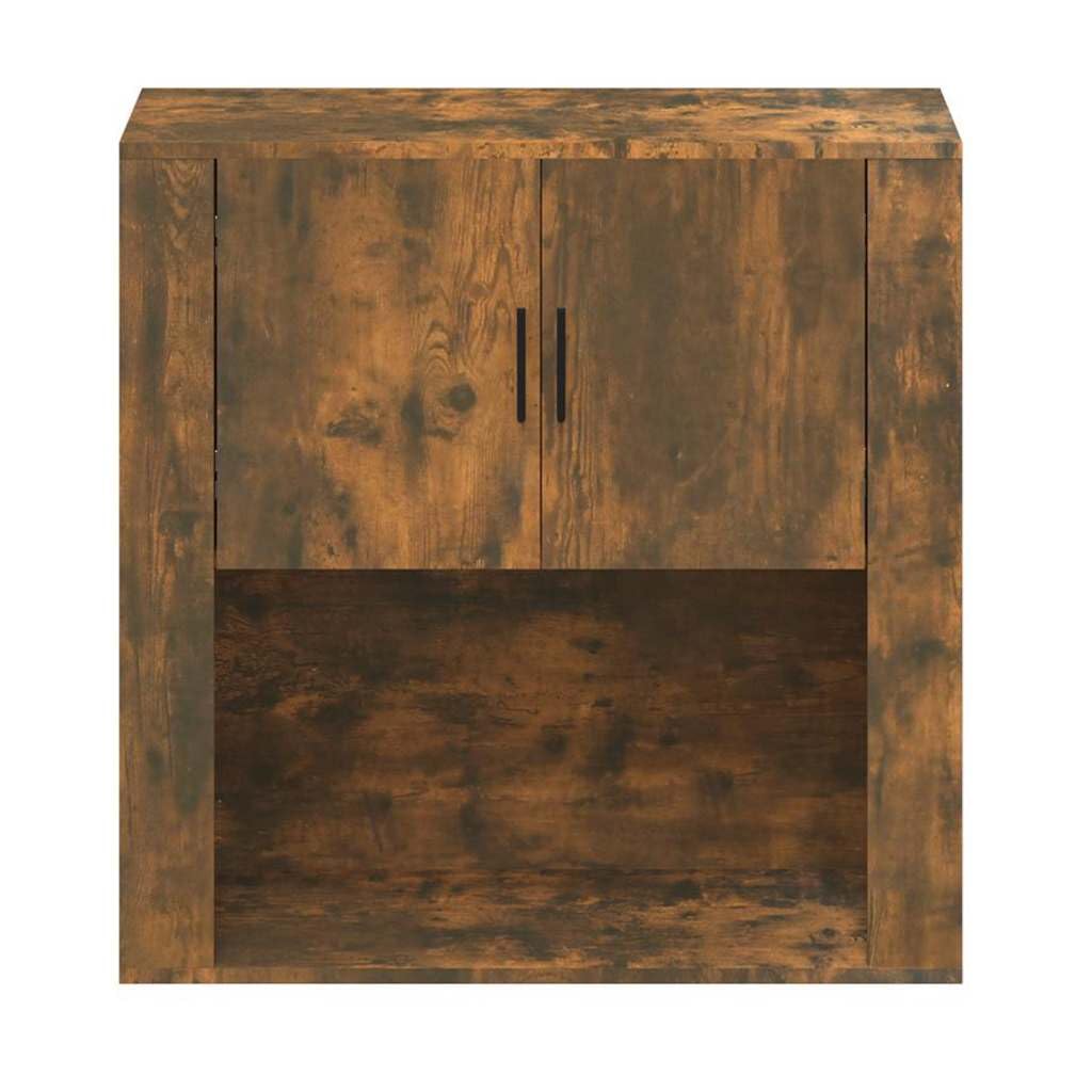 Armario de pared de roble ahumado de madera de 80 x 33 x 80 cm con puerta y compartimento, espacio de almacenamiento versátil para salón, dormitorio, pasillo, oficina, cocina, baño, aparador
