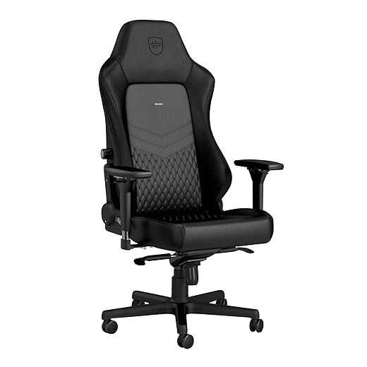 noblechairs Hero Gaming Chair/Office Chair with Lumbar Support, PU Faux Leather, Black