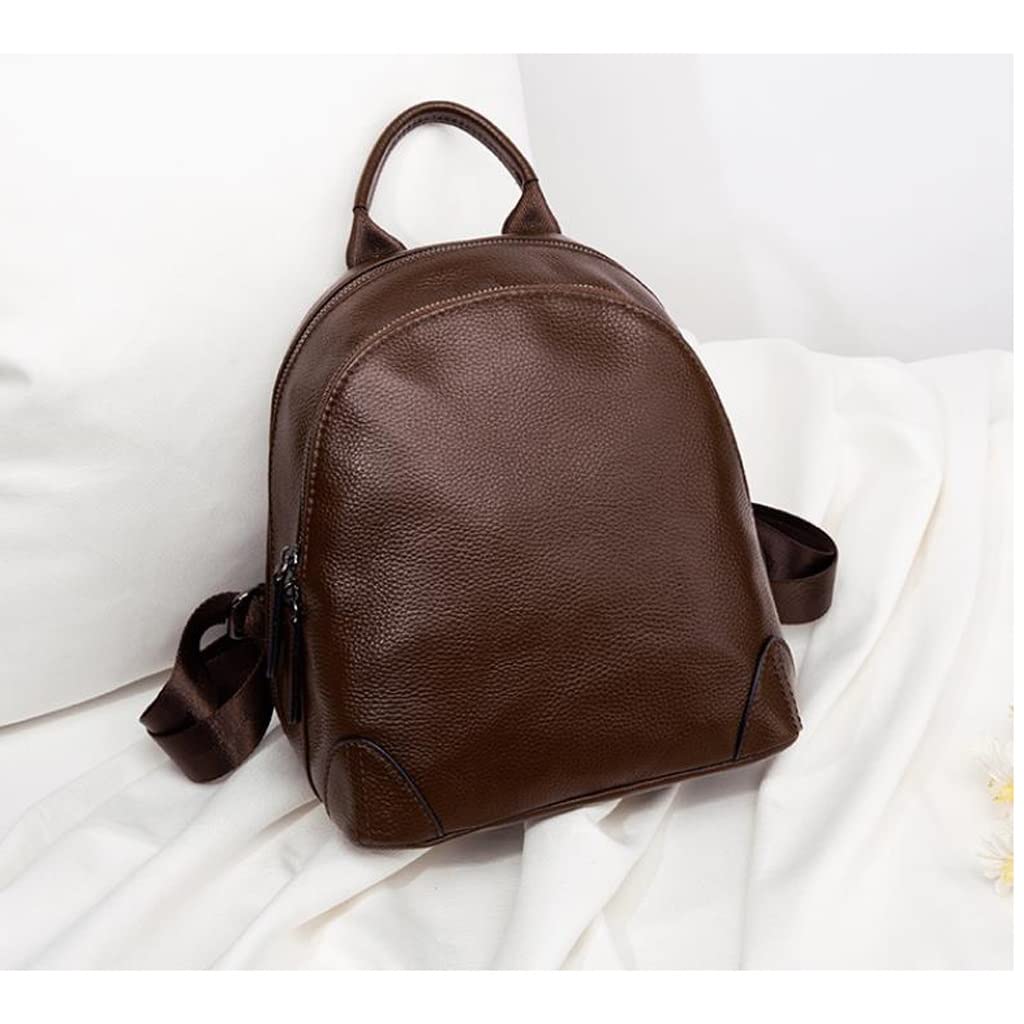Mochila for Mujer Mochila for Mujer de Cuero Suave de Primera Capa de Alta Capacidad Que combina con Todo (Color : Brown)