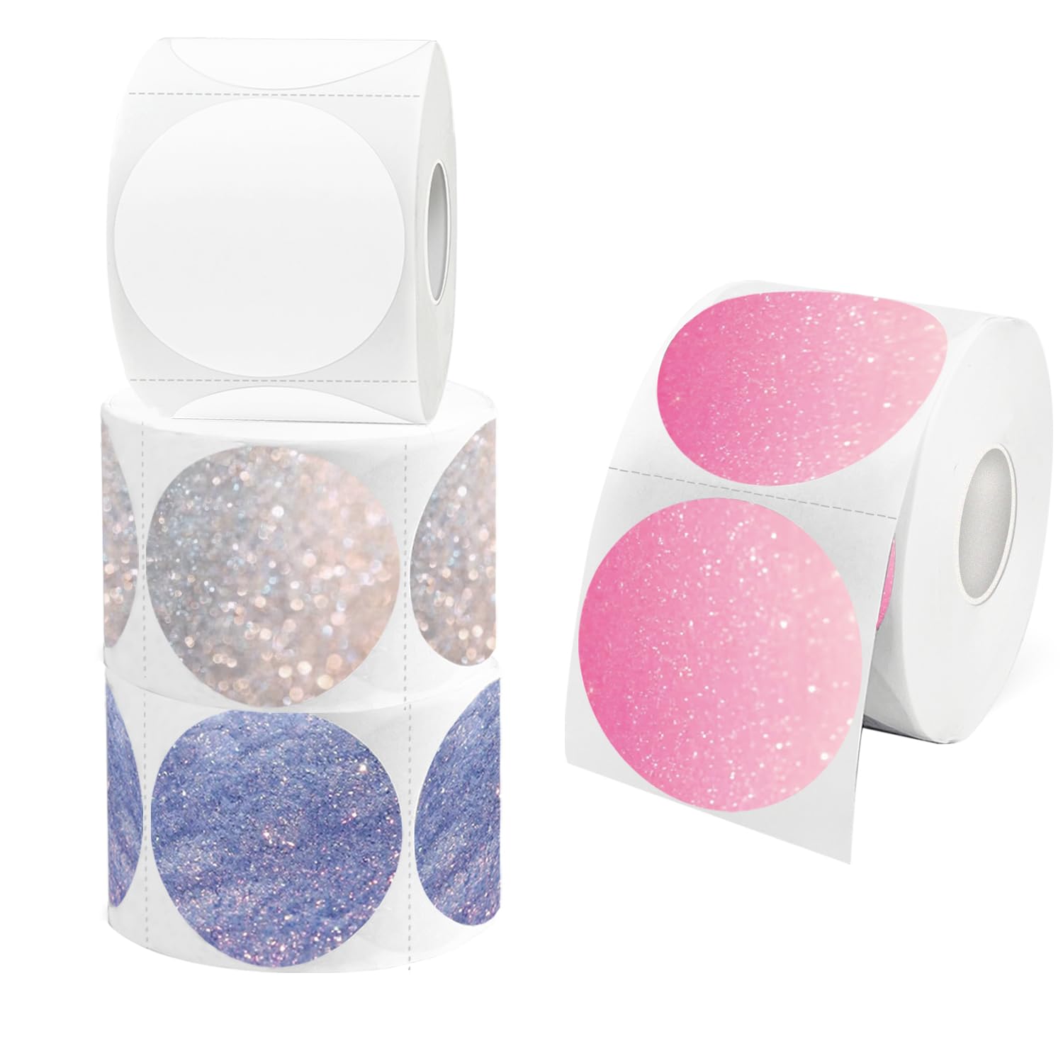 STARLIBOO Thermo-Etiketten, rund, 5,1 cm, Thermodirekt-Aufkleber, Verwendung für Barcode, Versand, individuell, 1800 Etiketten für Drucker, kompatibel mit Rollo, Zebra und Munbyn (3 Rollen)