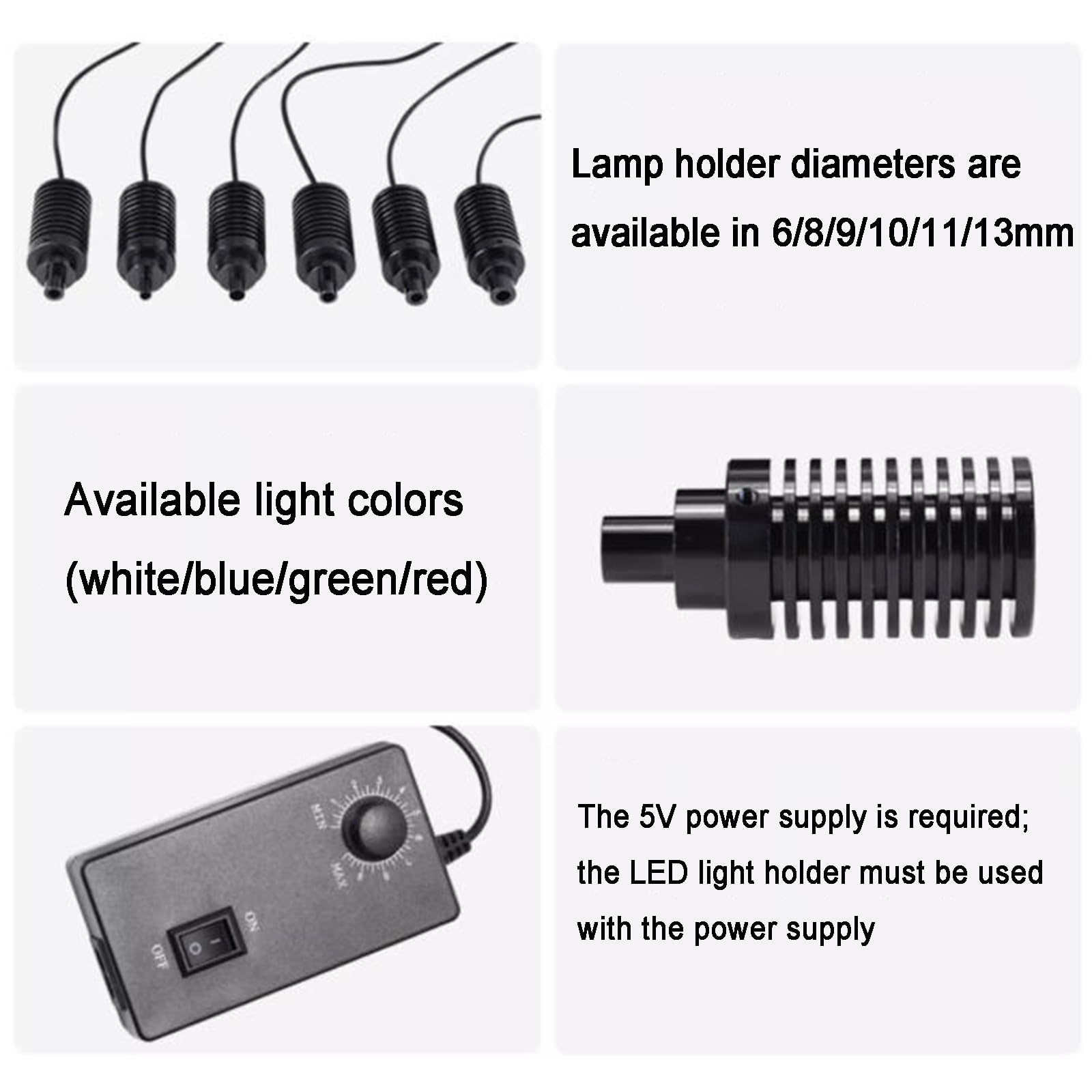 Lámpara LED para microscopio, brillo ajustable, sin efectos estroboscópicos, iluminador para microscopio estéreo y cámara industrial, fuente de luz de punto coaxial