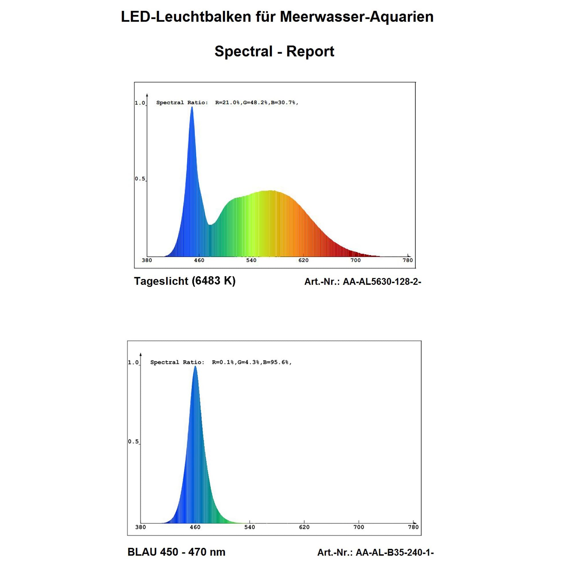 Meerwasser Aquarium LED-Leuchtbalken 3X 30cm (2X Tageslicht + 1x blau)