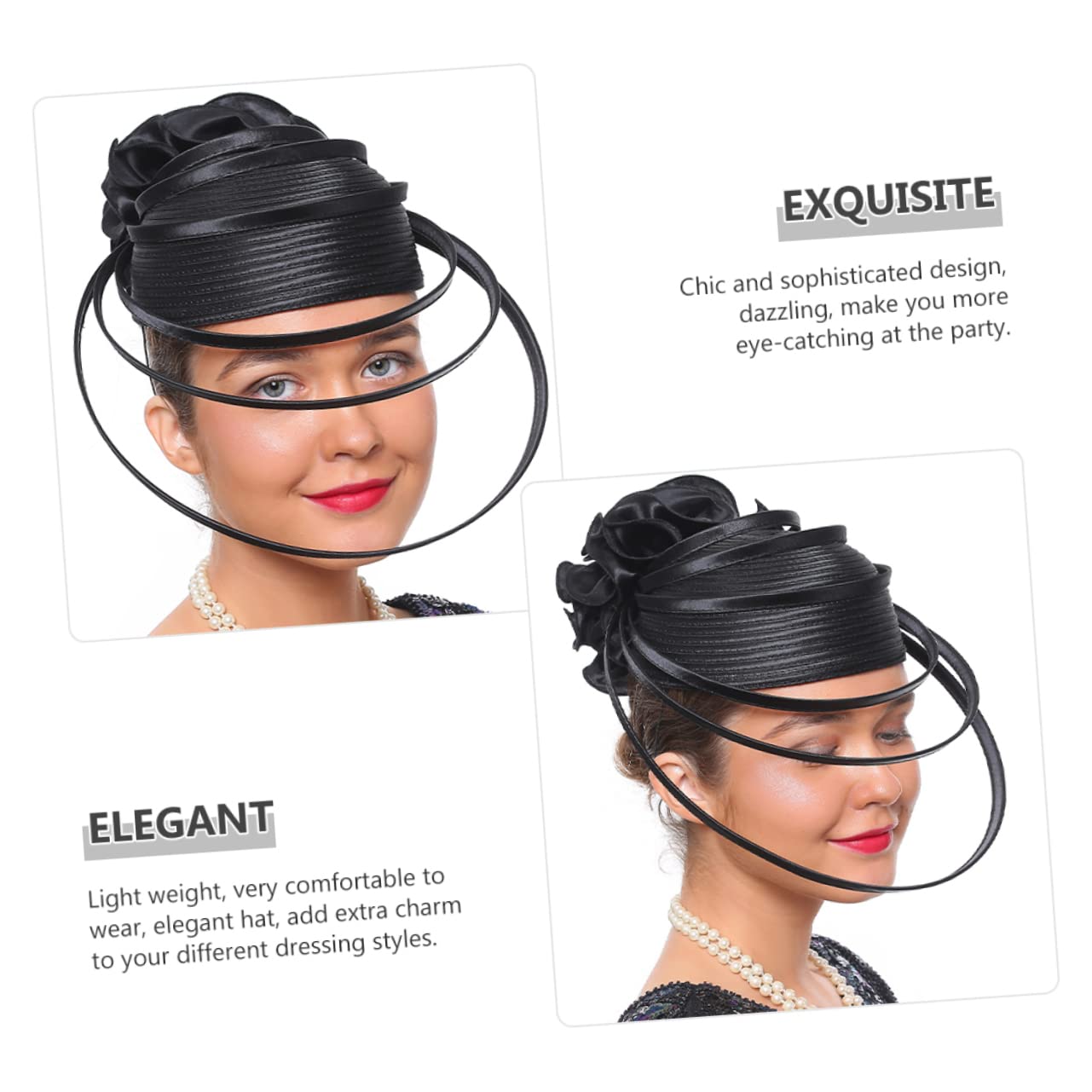 2piezas Sombrero Fascinator De Mujer Para Bodas y Fiestas Accesorio De Cabeza Elegante Para Ceremonias y Eventos Diseño Ligero y Cómodo Para Fiesta De Té y Banquetes