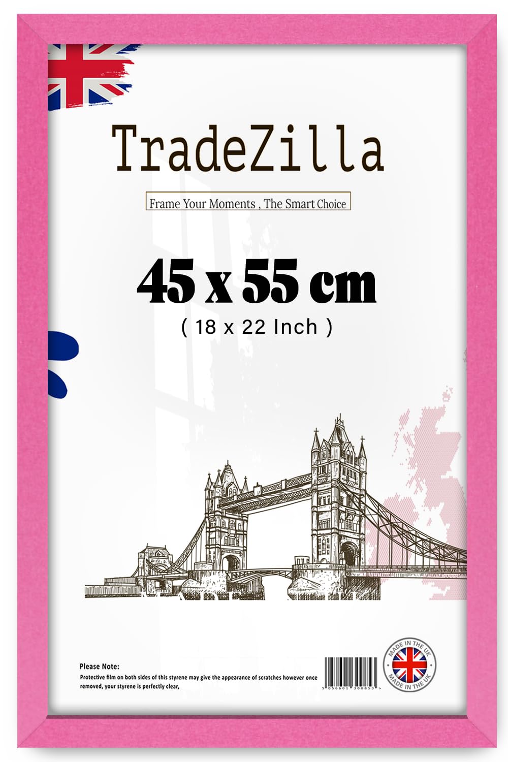 Tradezilla Pink | Luxurious Medium (45 X 55 Cm) Poster Frame Engineered Wood, 18 X 22 Inch Horizontal/Vertical Display Seasonal/Occasion Gifts [ ]