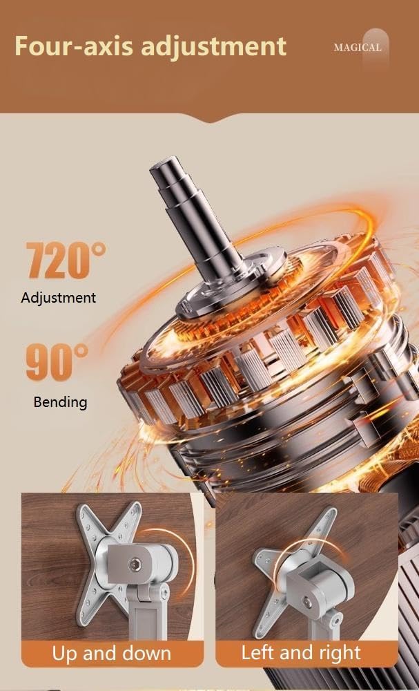 Folding Table Wall Mounted Small Round Tray | Wall Mounted Floating Folding Table with 180° Rotatable & Retractable Design | Space-Saving Foldable Desk for Bedroom, Living Room, (Walnut)