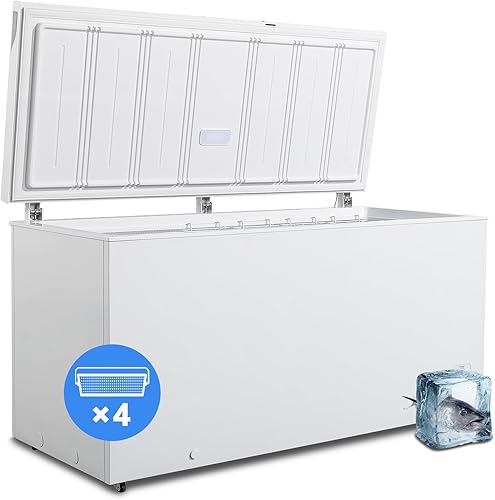 Techomey Congelador de pecho de 17.7 pies cúbicos, congelador compacto con control de termostato ajustable y cesta de alambre extraíble, puerta