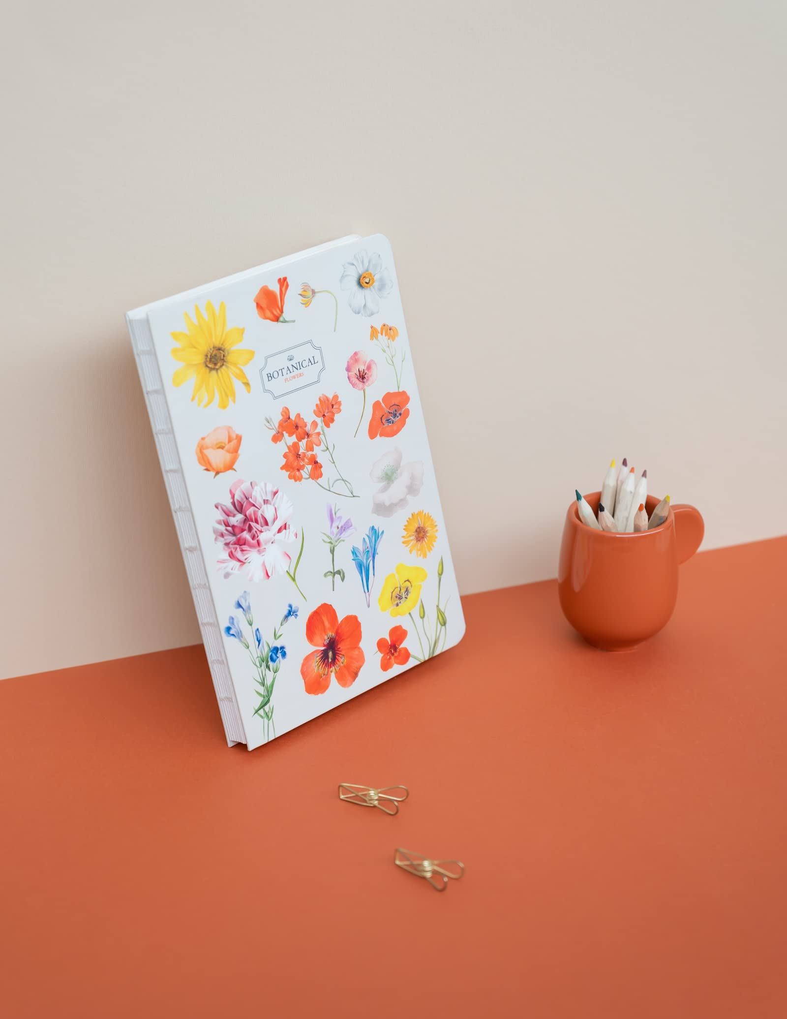 Kokonote Botanical Flowers A5 Notebook - Bullet Journal - Notebooks A5 - Notepads A5 - A5 Notepad - Dotted Notebook A5 - Dotted Bullet Journal - Dotted Paper