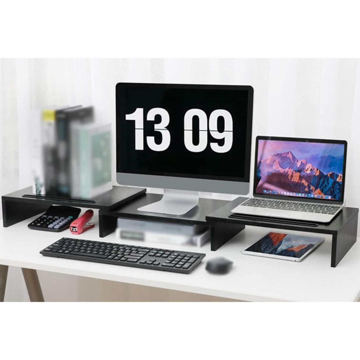 Amazon.co.jp: MJKQ9 モニター台 モニタースタンド スタイル3 木製 机