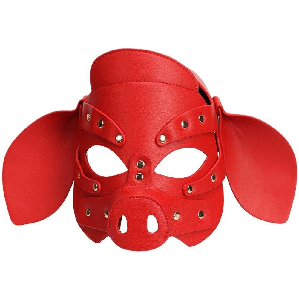 Masque gothique pour adultes style tête d'animal en cuir noir